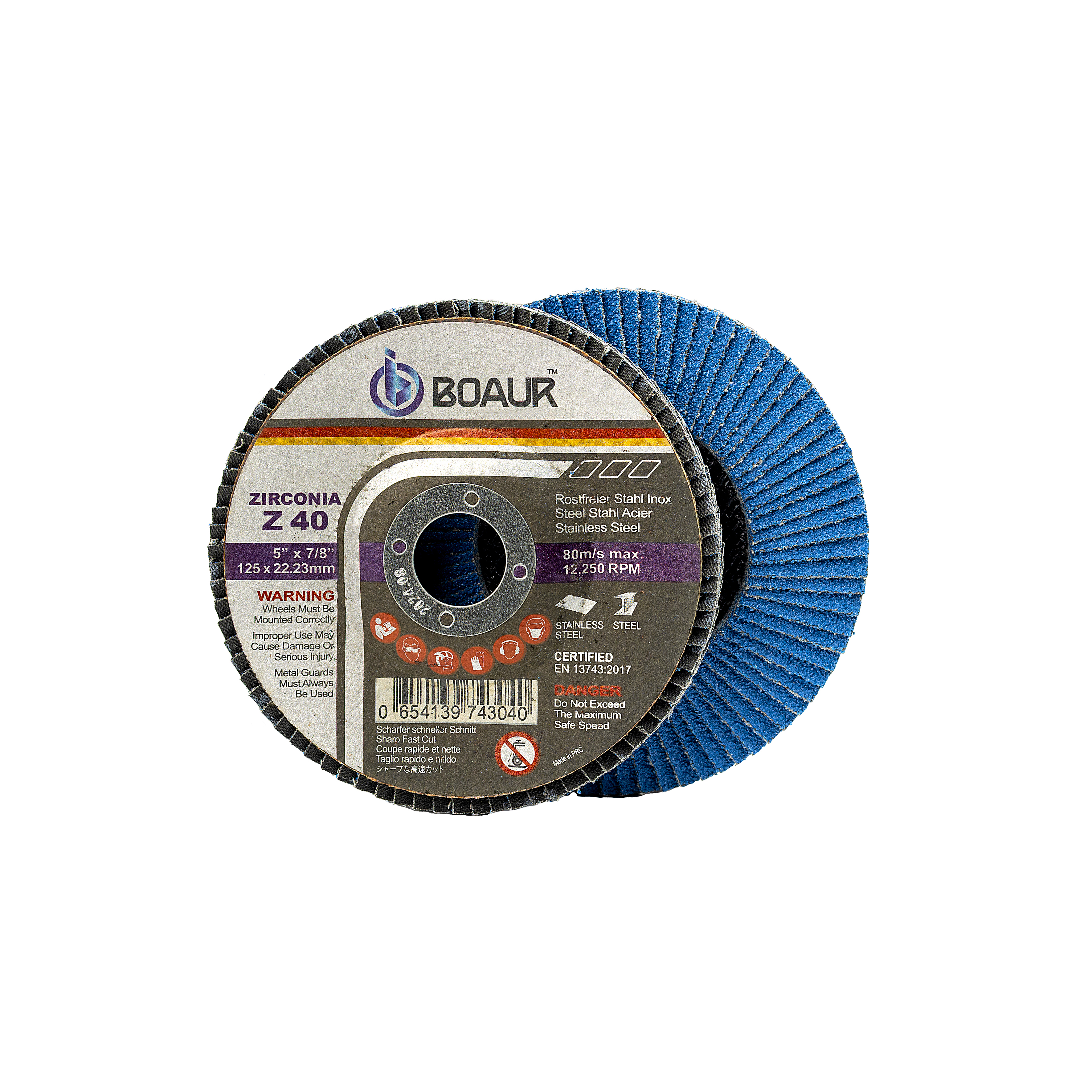 BOAUR Zirconia Flap Discs 125mm 
