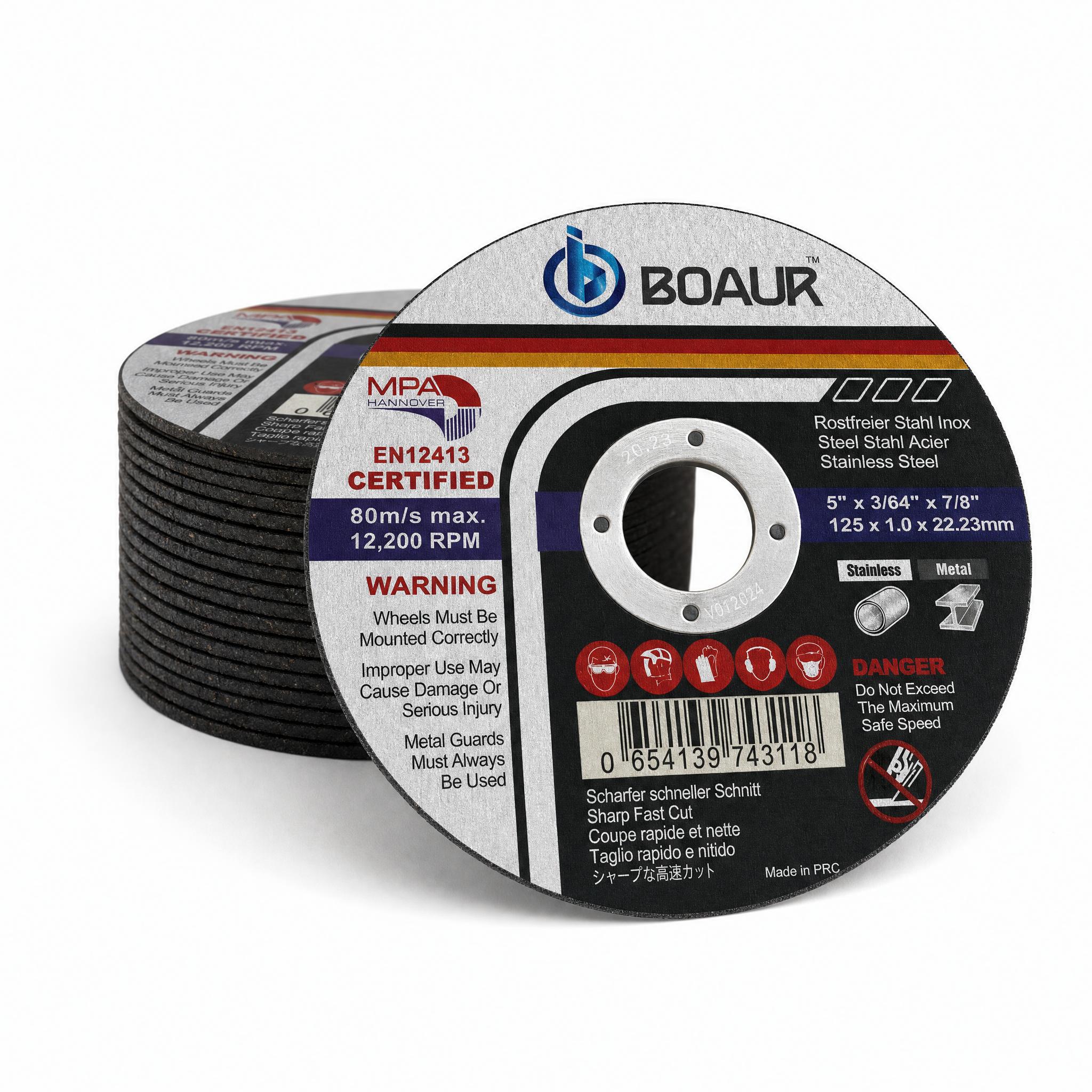 BOAUR 5" 125mm Premium Cutting Disk 1mm Thin 125 x 1.0 x 22.23mm  — image 1