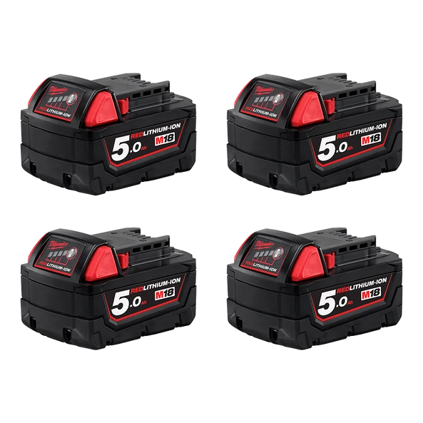 Milwaukee M18B54 4-Pack 18V 5.0Ah Li-ion Cordless REDLITHIUM
