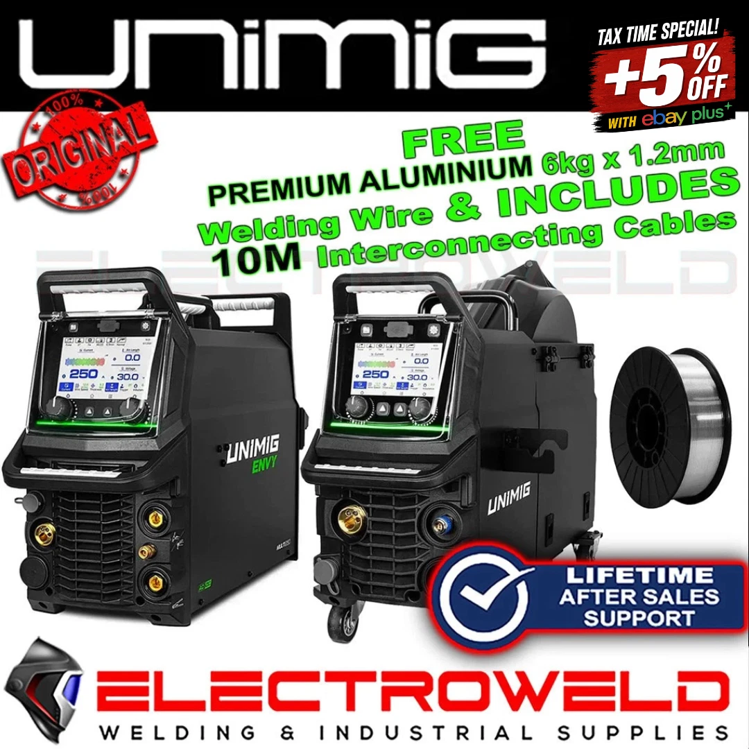UNIMIG Envy Multi 250 AC/DC MIG TIG Welder Bundle + Wire Feeder + Wire U11238