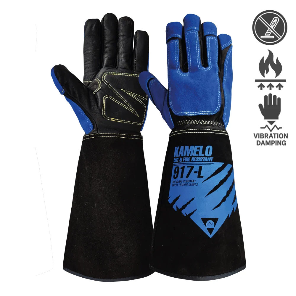 KameLo 917-L Work Welding Gloves – Heat, Cut & Flame Resistant Leather Premium