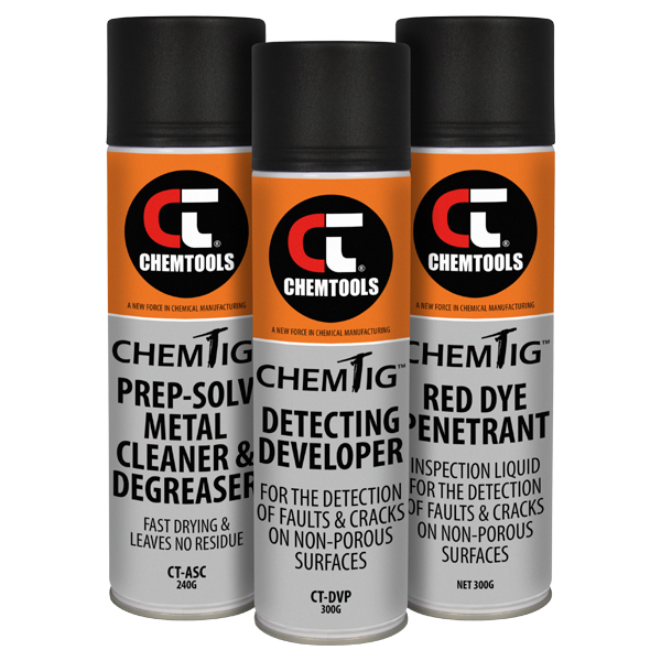 Chemtools CT-WCFF 3pce ChemTig Dye Penetrant Test Kit for Weld Crack Detection