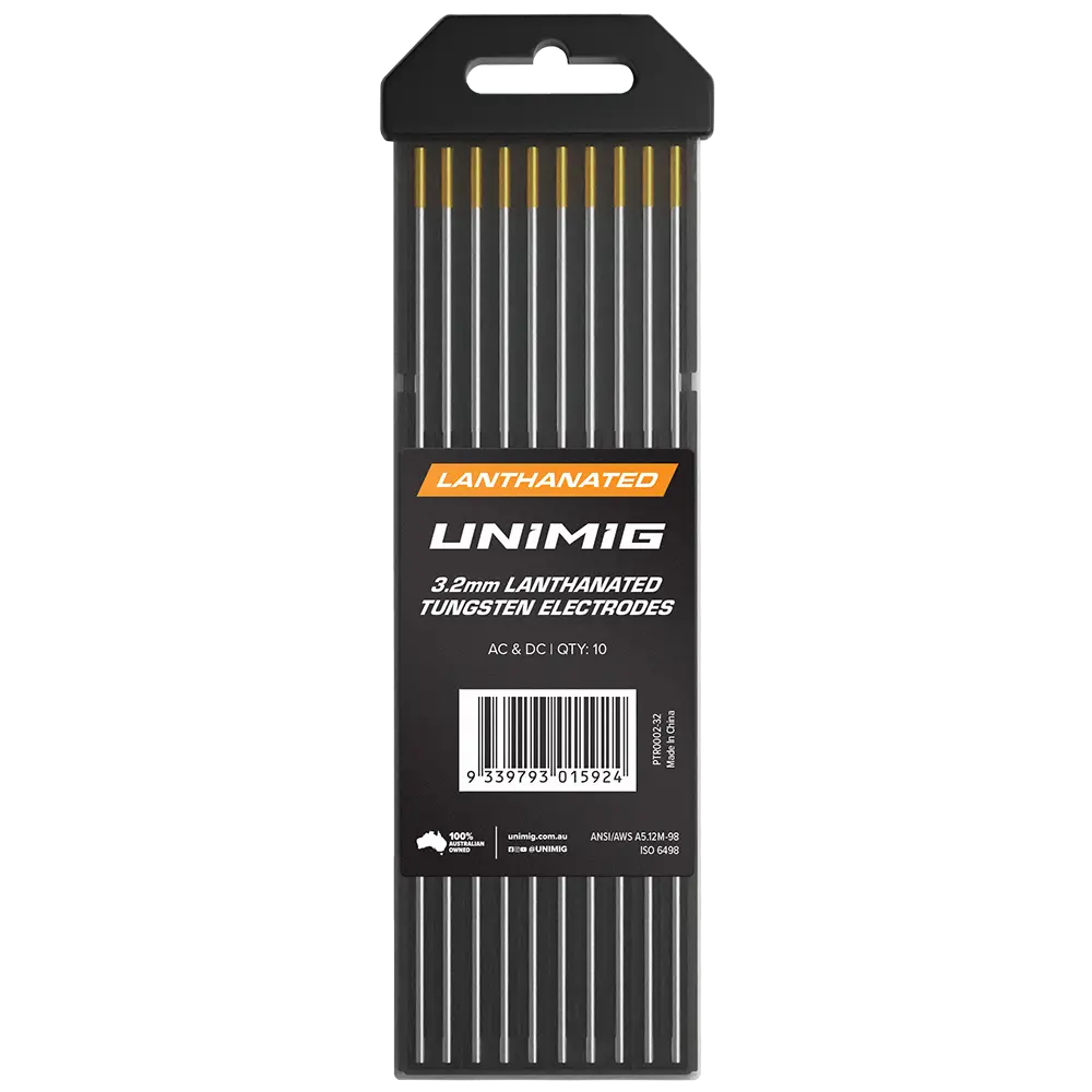 UNIMIG Lanthanated Tig Tungsten Electrodes Gold - 3.2MM