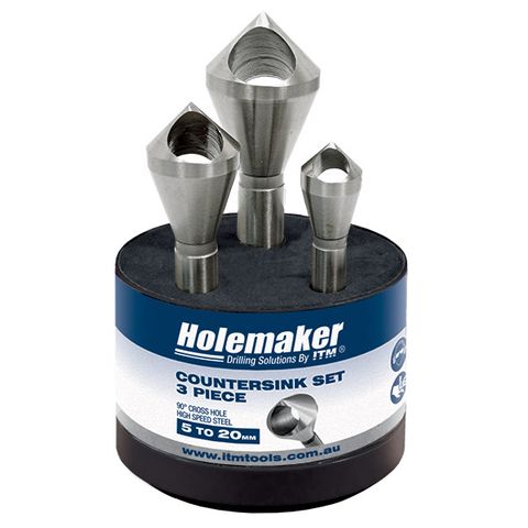 HOLEMAKER CROSS HOLE COUNTERSINK SET, 90 DEGREE, 3 PIECE
