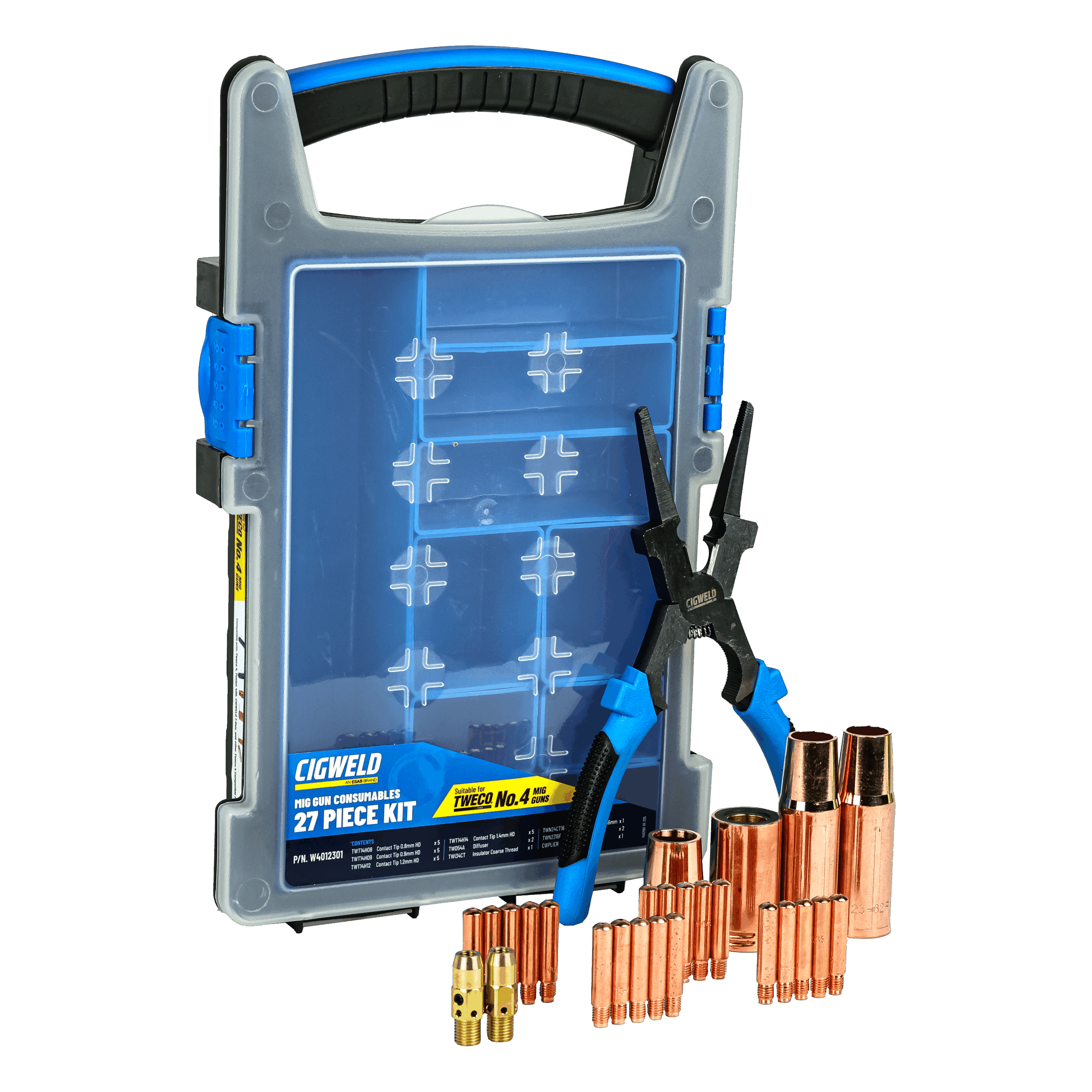 Cigweld MIG Front End Tweco #4 Consumables Kit - 27 Piece Kit — image 6