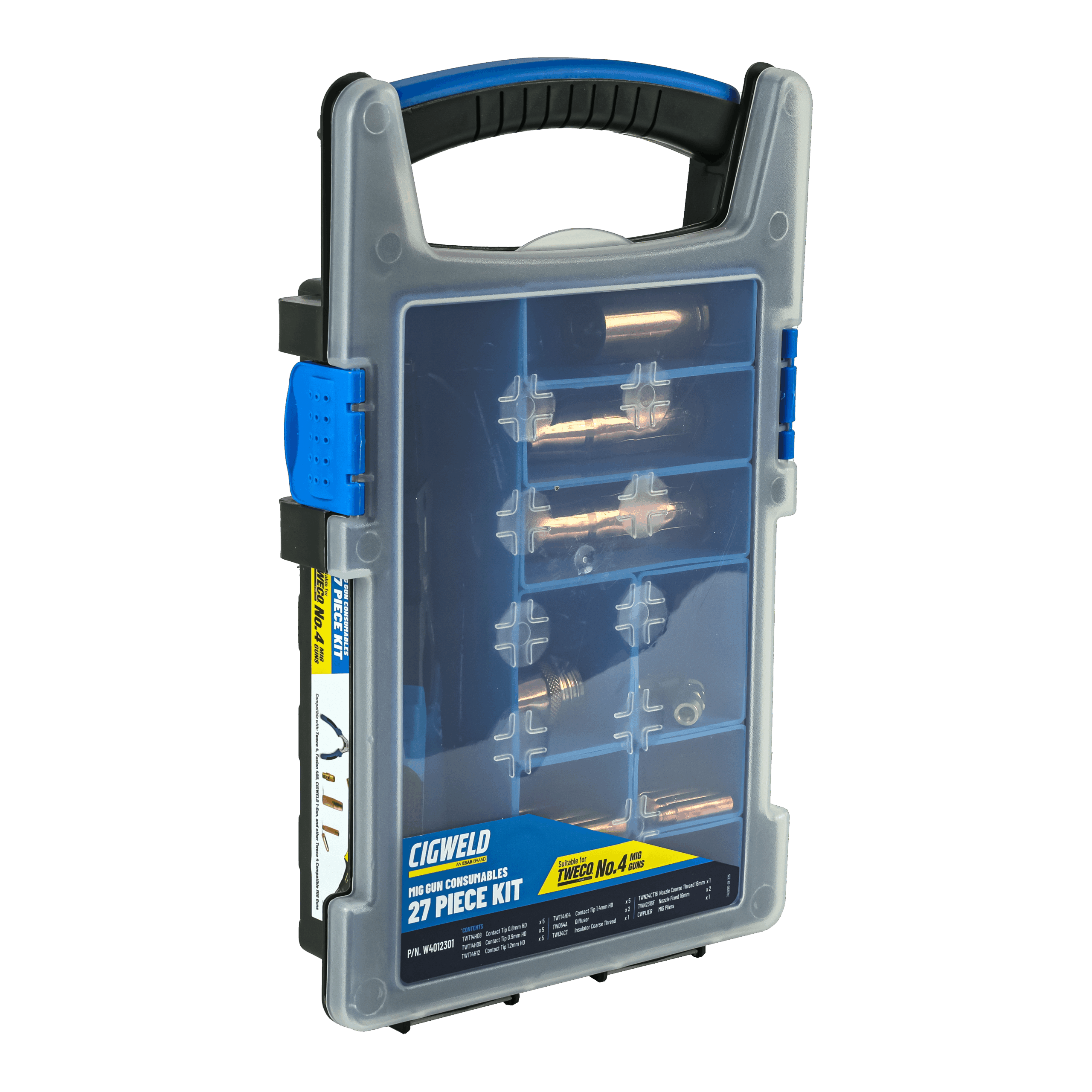 Cigweld MIG Front End Tweco #4 Consumables Kit - 27 Piece Kit — image 8