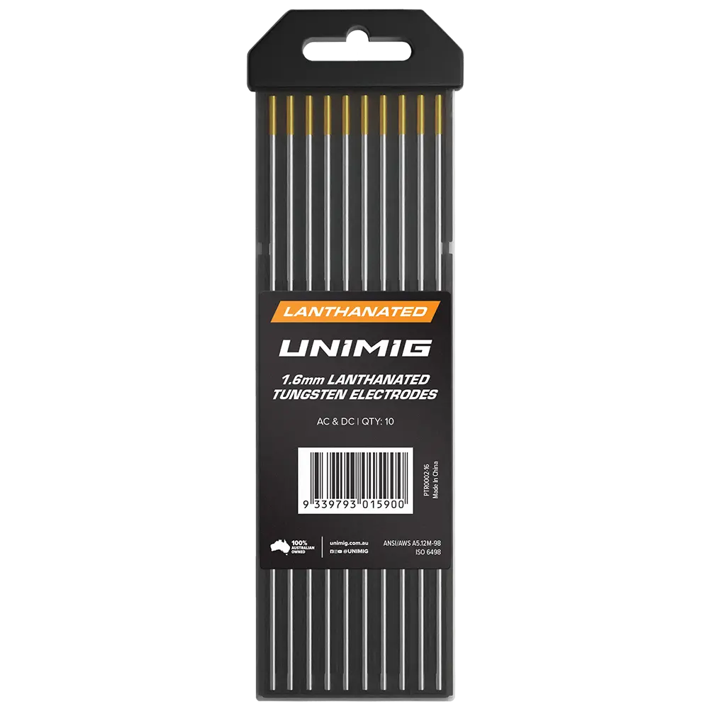UNIMIG Lanthanated Tig Tungsten Electrodes Gold - 1.6MM