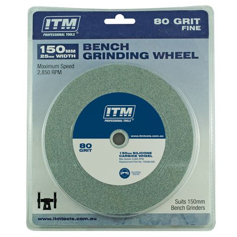 ITM GRINDING WHEEL, SILICONE CARBIDE, 150 X 25MM, 80 GRIT FINE