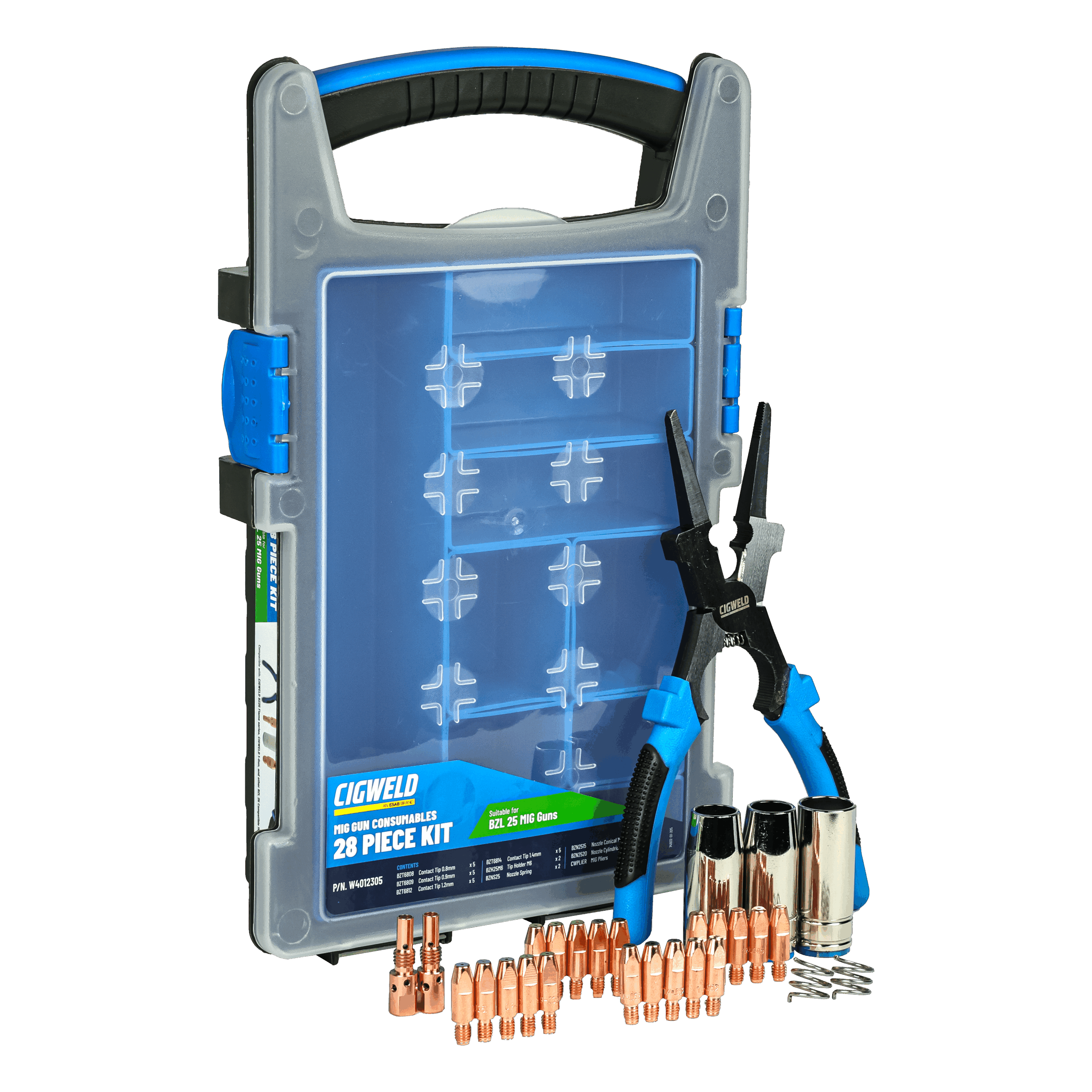Cigweld MIG Front End BZL 25 Consumables Kit - 28 Piece Kit — image 6