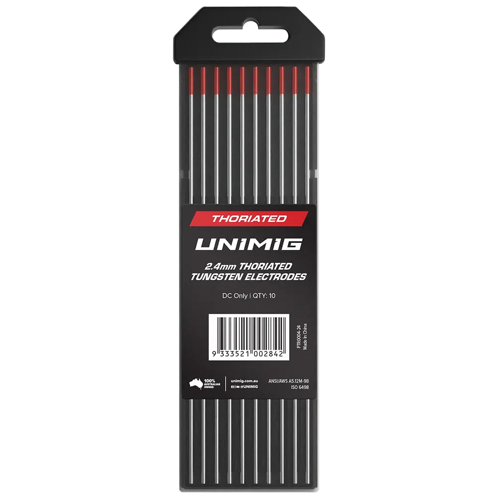 UNIMIG Thoriated Tig Tungsten Electrodes Red - 2.4MM