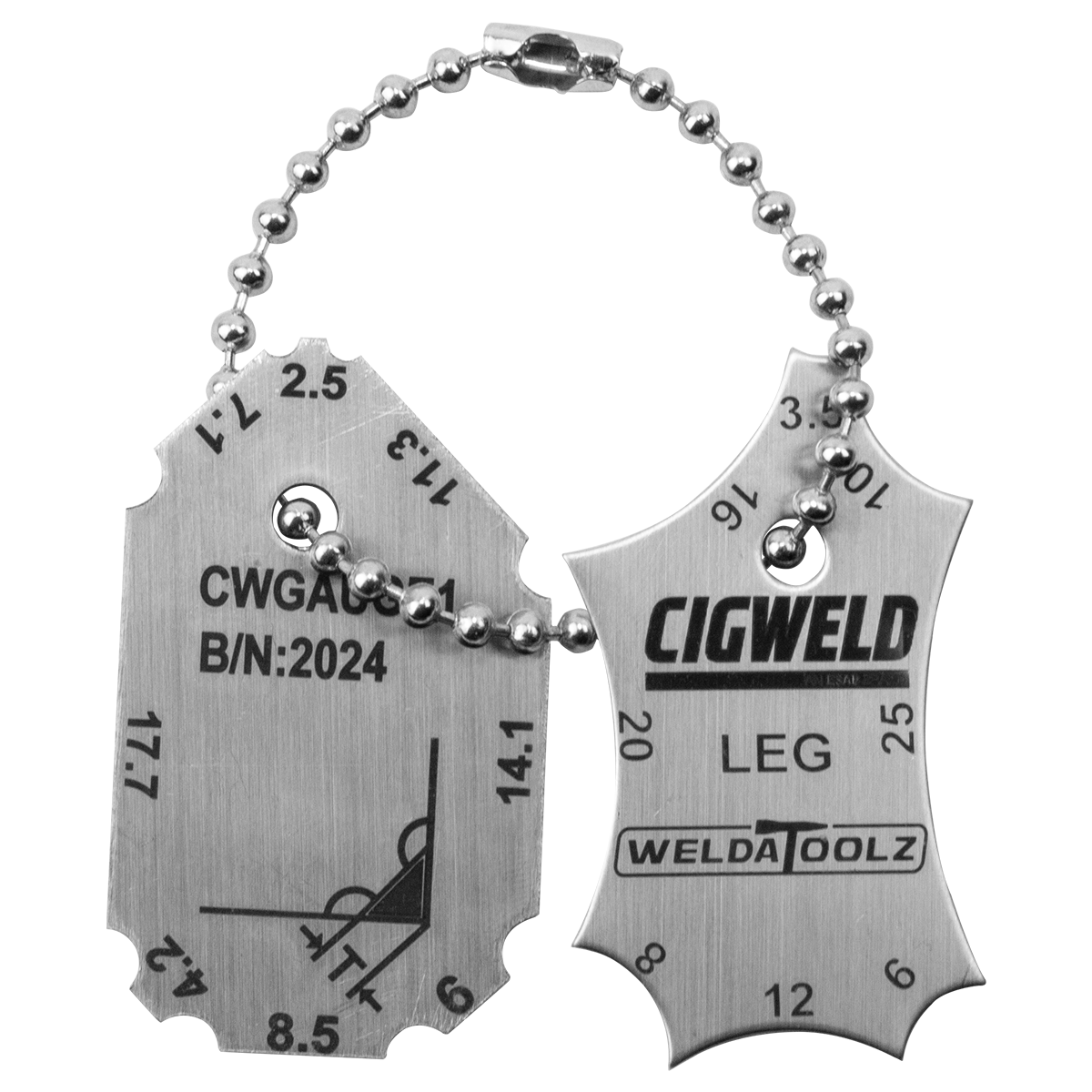 Cigweld 2-PCE Stainless Steel Fillet Welding Gauge CWGAUGE1