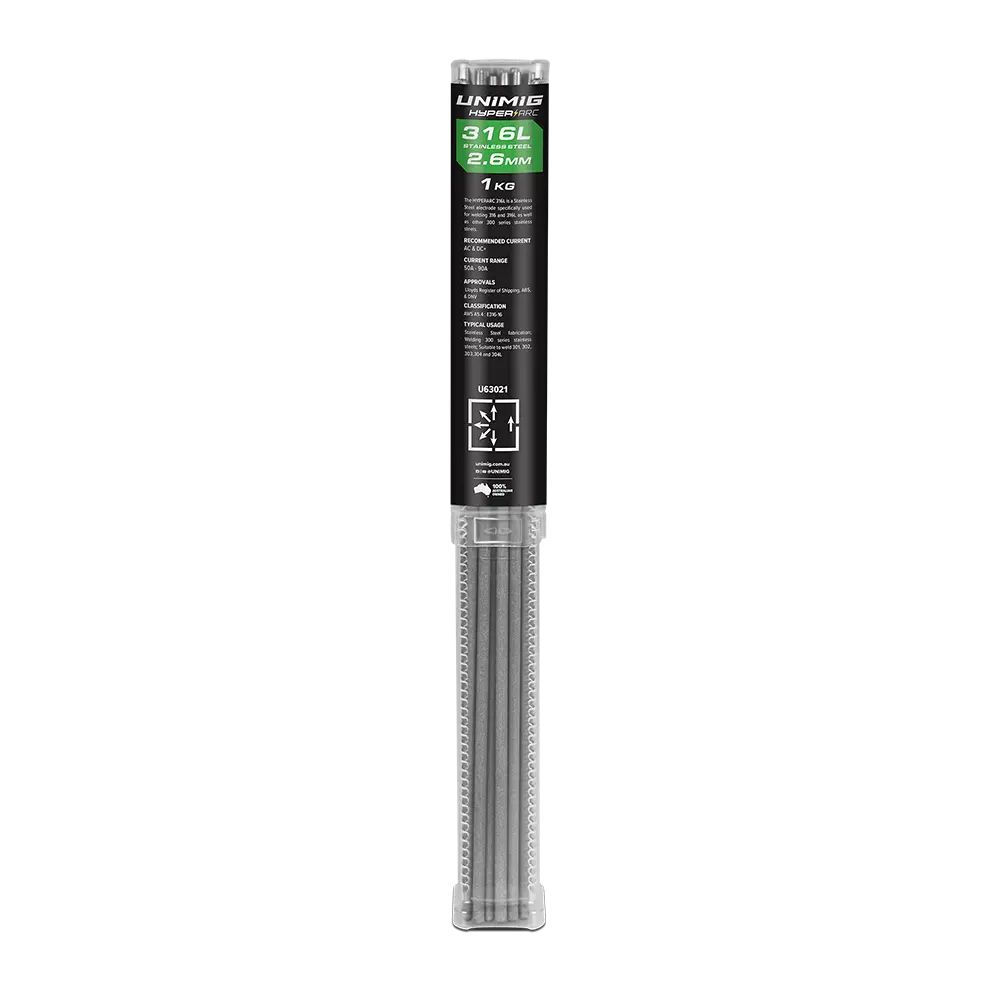 UNIMIG Hyperarc 316L Stainless Steel Electrodes 2.6mm 1Kg