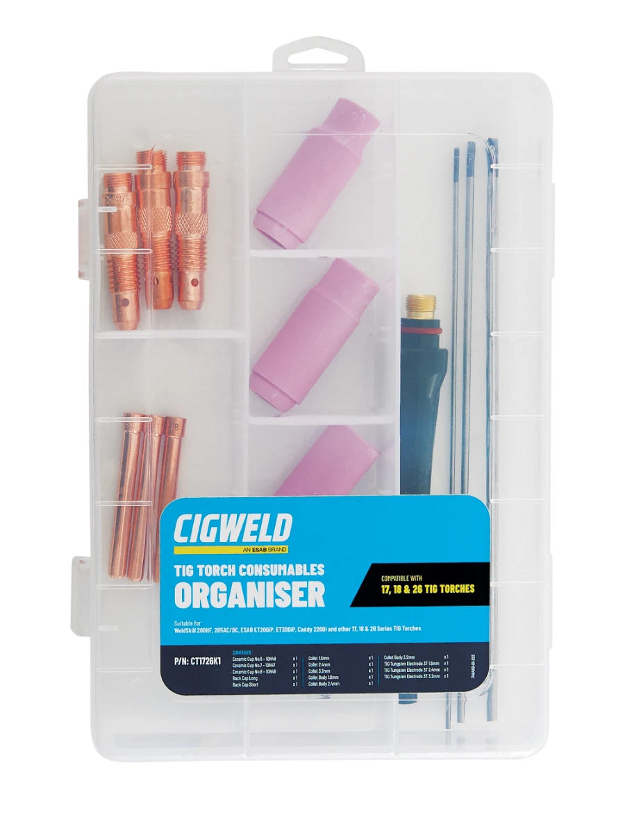 Cigweld TIG Starter Kit 1 17/18/26 1.6mm, 2.4mm, 3.2mm
