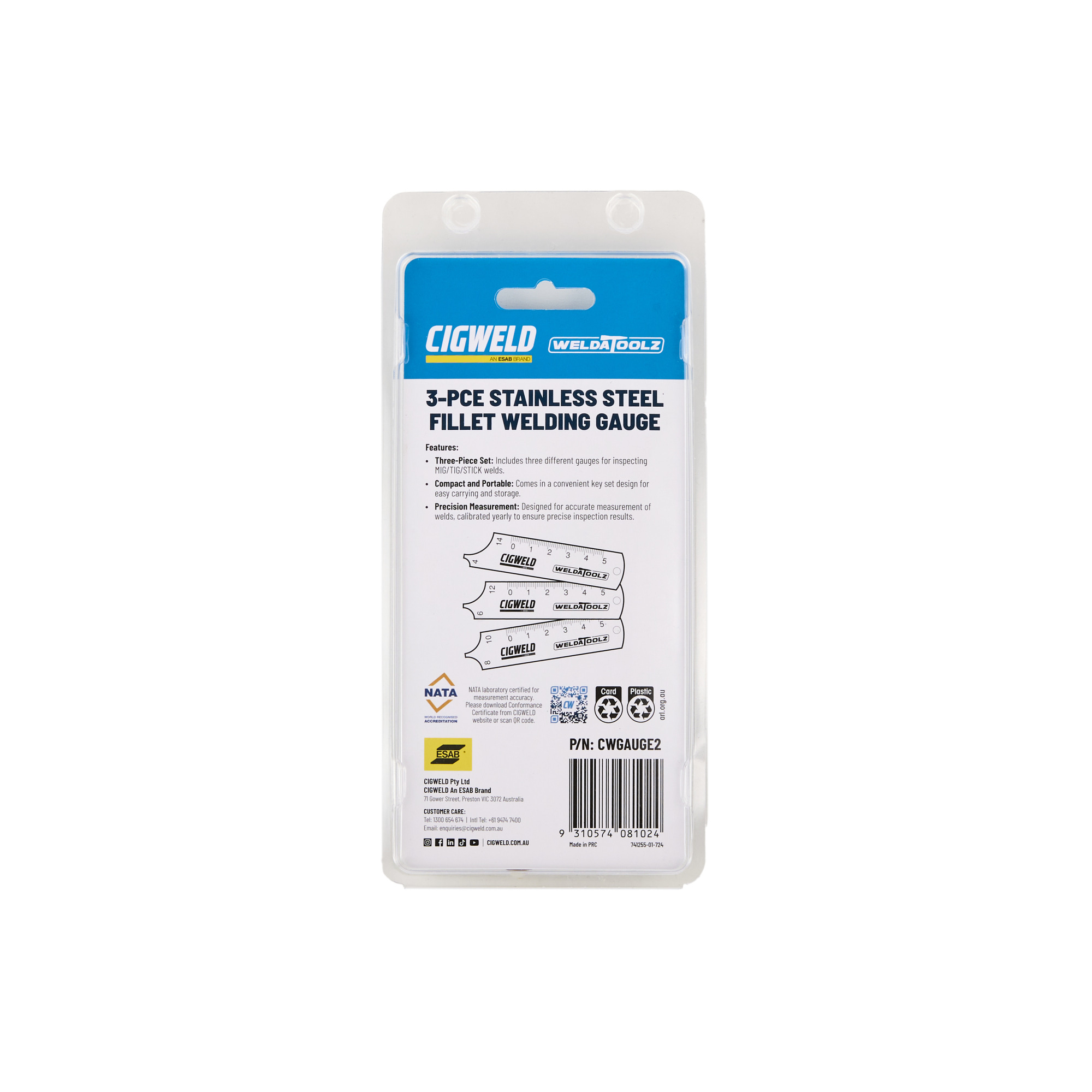 Cigweld 3-PCE Stainless Steel Fillet Welding Gauge CWGAUGE2 — image 8