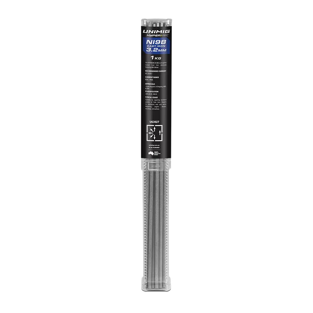 UNIMIG Hyperarc Ni 98 Cast Iron Electrodes 1Kg - 2.6MM 3.2MM