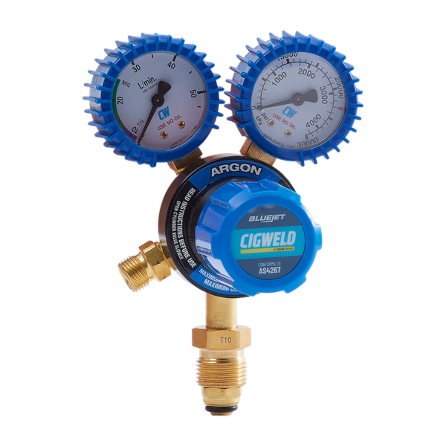 Cigweld BlueJet Argon Vertical Inlet Regulator 45LPM 210254 — image 4