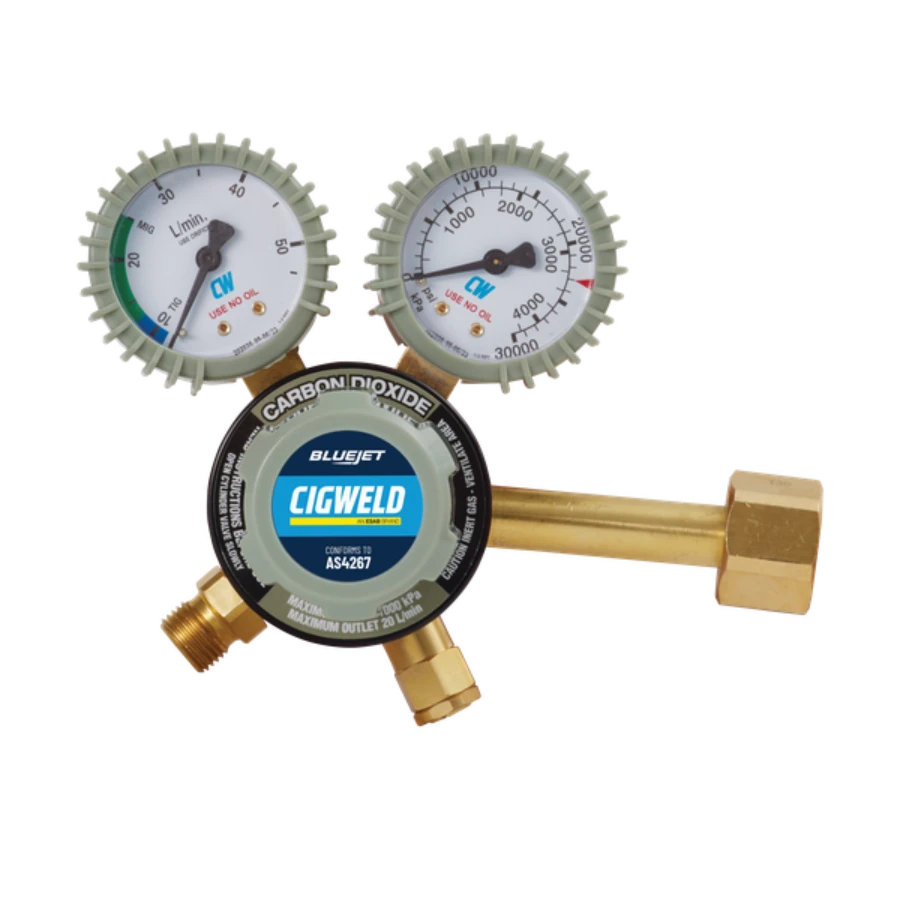 Cigweld BlueJet CO2 Side Inlet Regulator 20LPM 201008