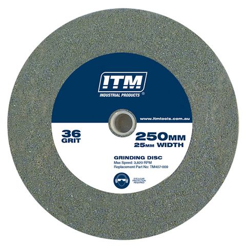 ITM GRINDING WHEEL, ALUMINIUM OXIDE, 250 X 25MM, 36 GRIT COARSE