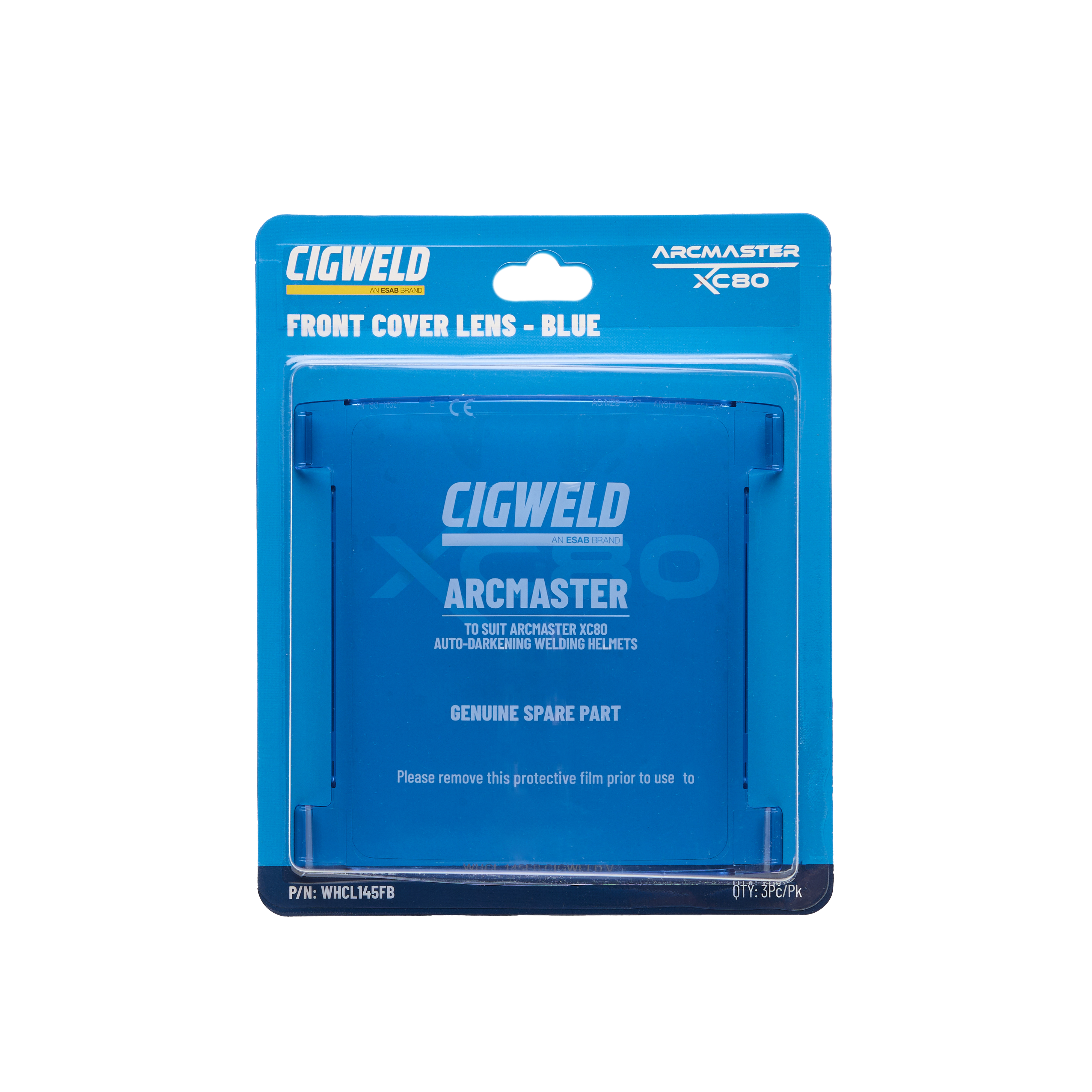 Cigweld Arcmaster XC80 Front Cover Lens - Blue 3pc/pk