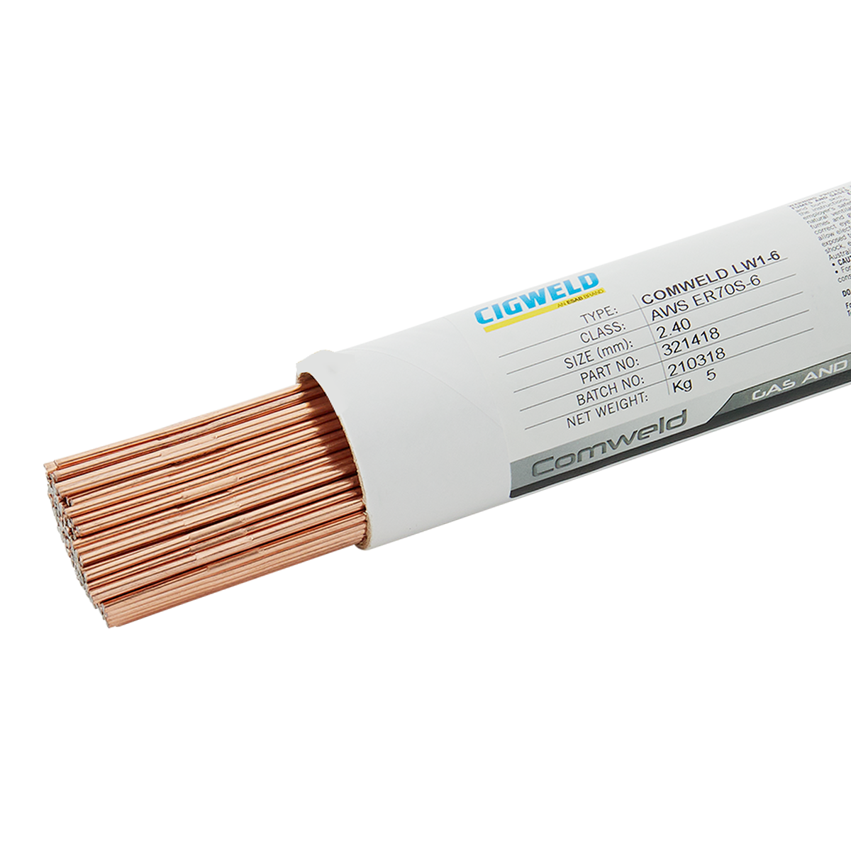 Cigweld Comweld LW1-6 Mild Steel Tig Rods - 2.4mm | Electroweld