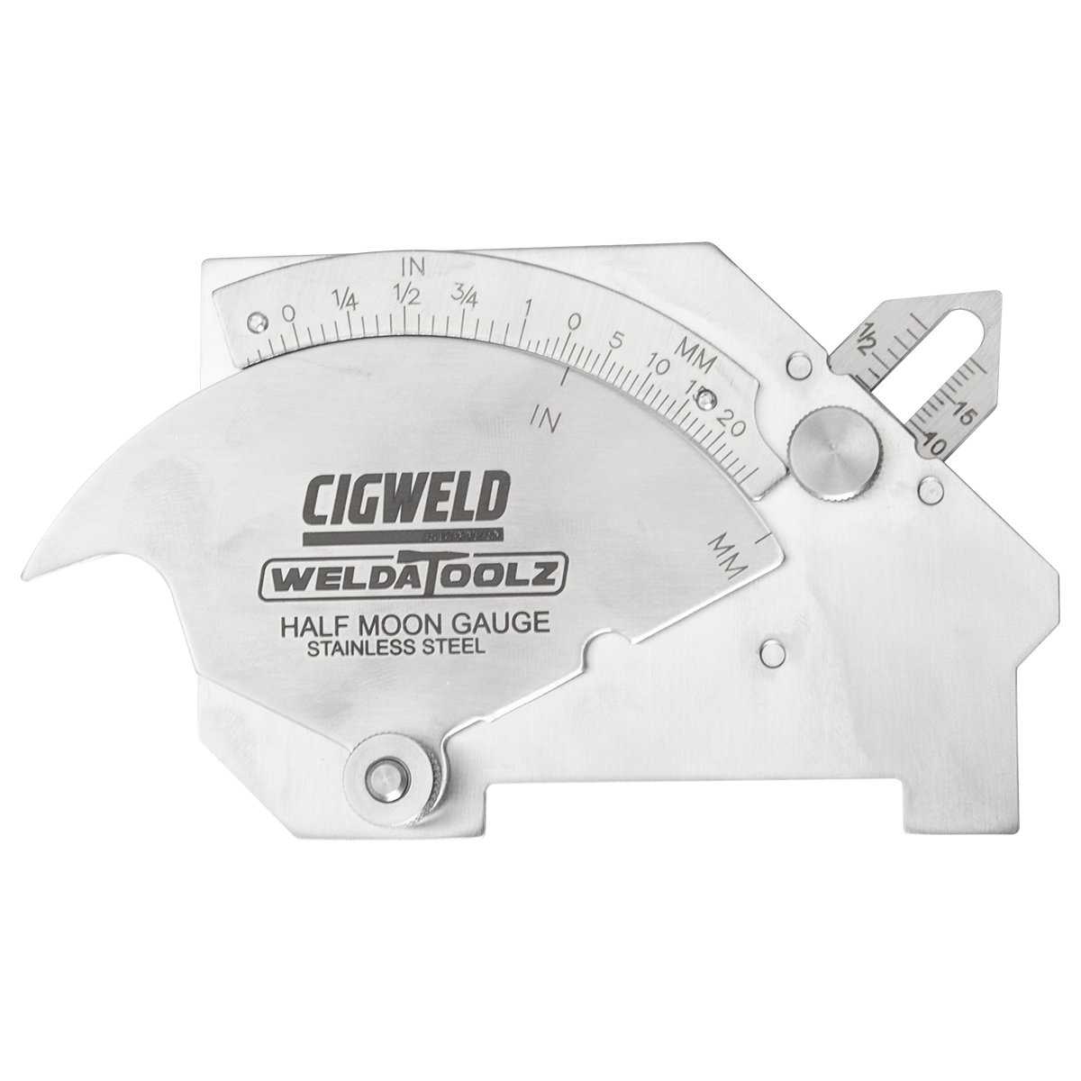 Cigweld Half Moon Stainless Steel Welding Gauge (Cam Style)