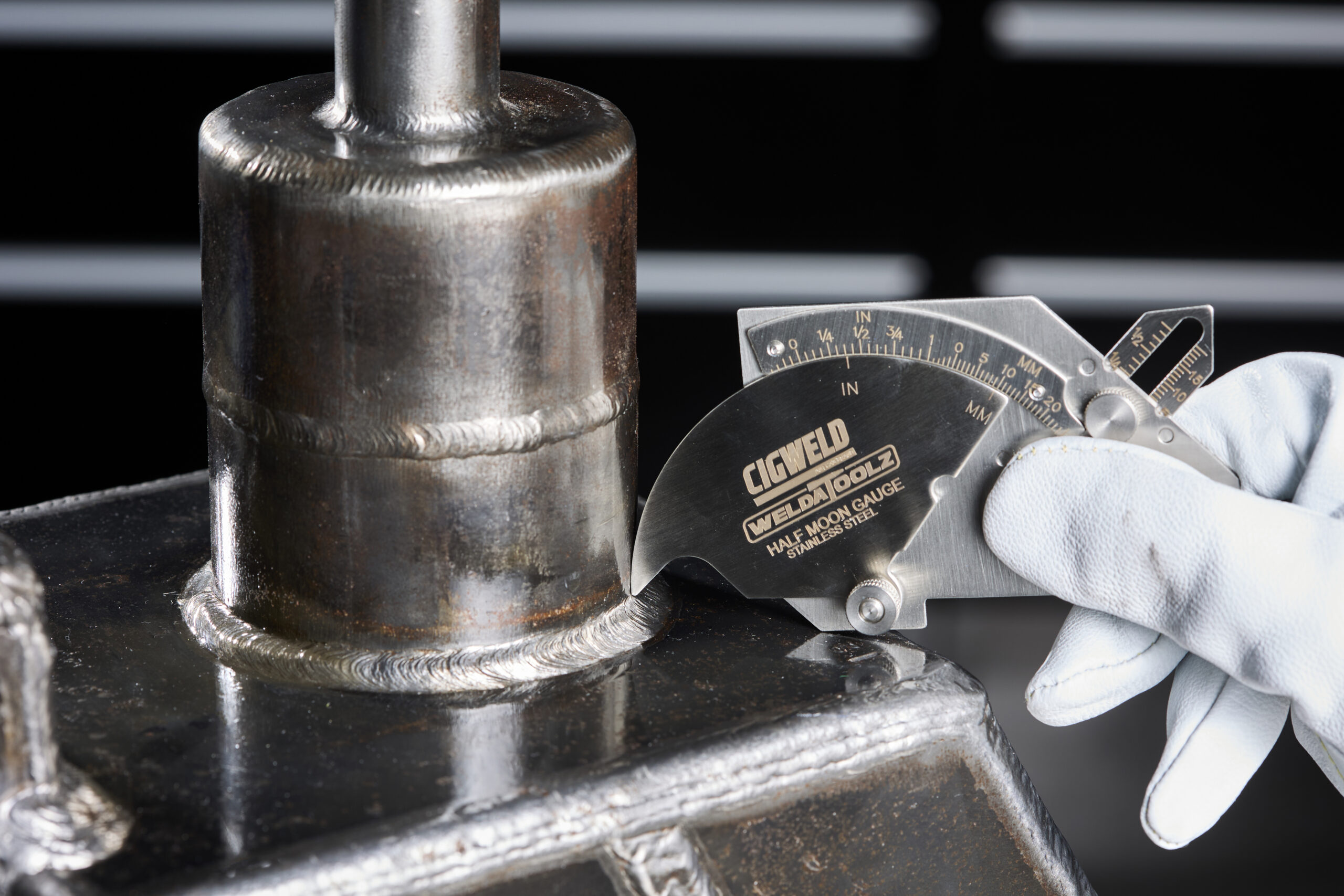 Cigweld Half Moon Stainless Steel Welding Gauge (Cam Style) — image 13