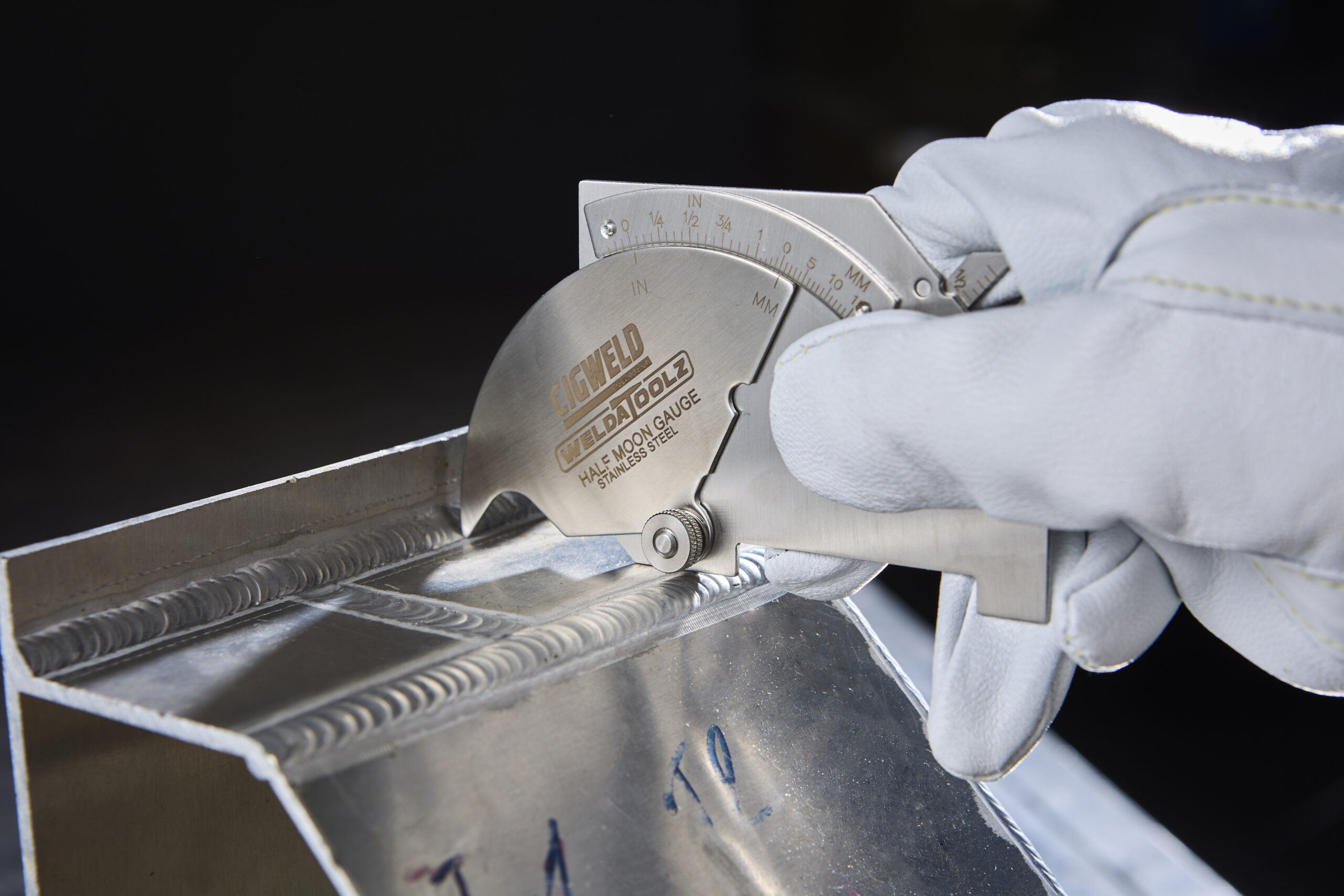 Cigweld Half Moon Stainless Steel Welding Gauge (Cam Style) — image 16