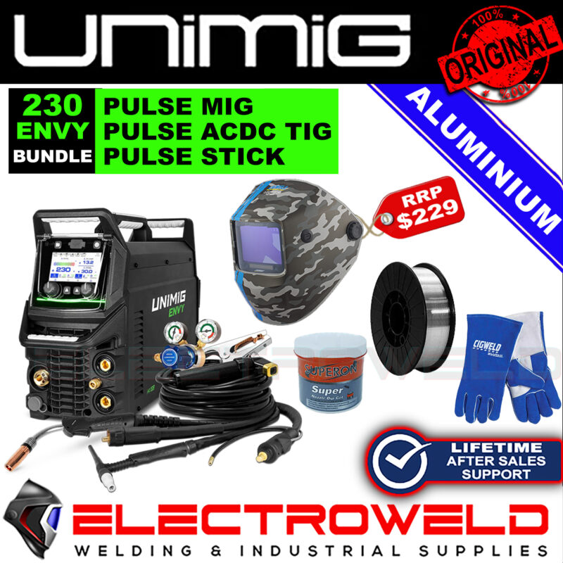UNIMIG ENVY Multi 230 ACDC Pulse Mig Tig Welder - ALuminium Bundle U11203