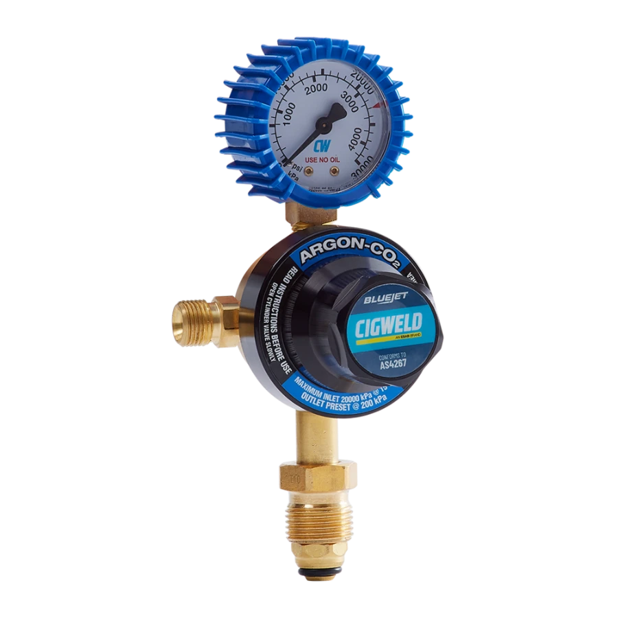Cigweld BlueJet Argon Vertical Inlet Regulator Preset 200 kPa — image 4