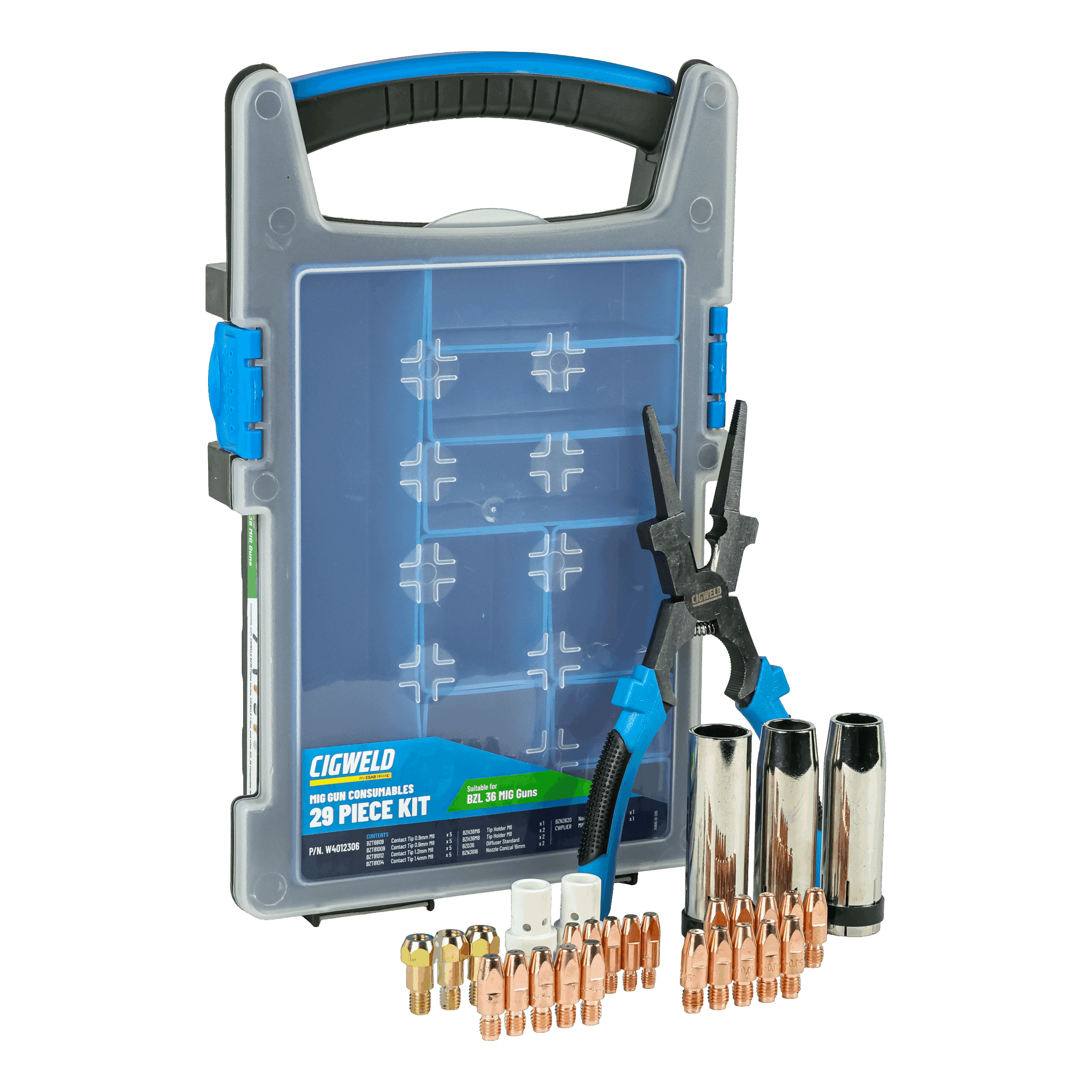 Cigweld MIG Front End BZL 36 Consumables Kit - 29 Piece Kit