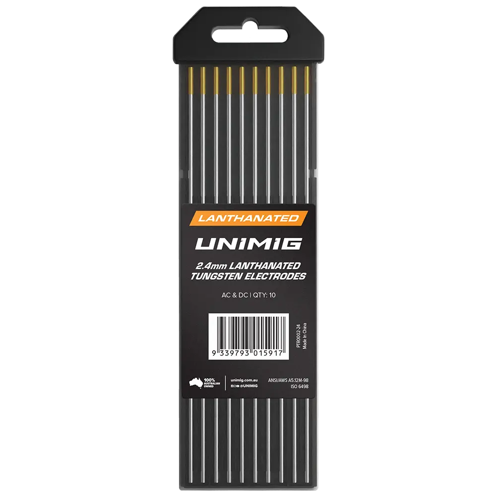 UNIMIG Lanthanated Tig Tungsten Electrodes Gold - 2.4MM