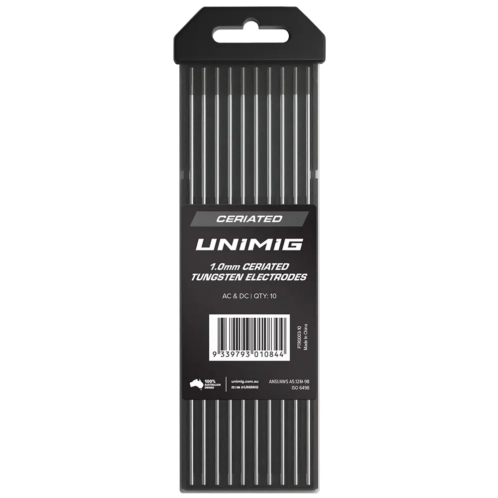 UNIMIG Ceriated Tig Tungsten Electrodes Grey - 1.0MM