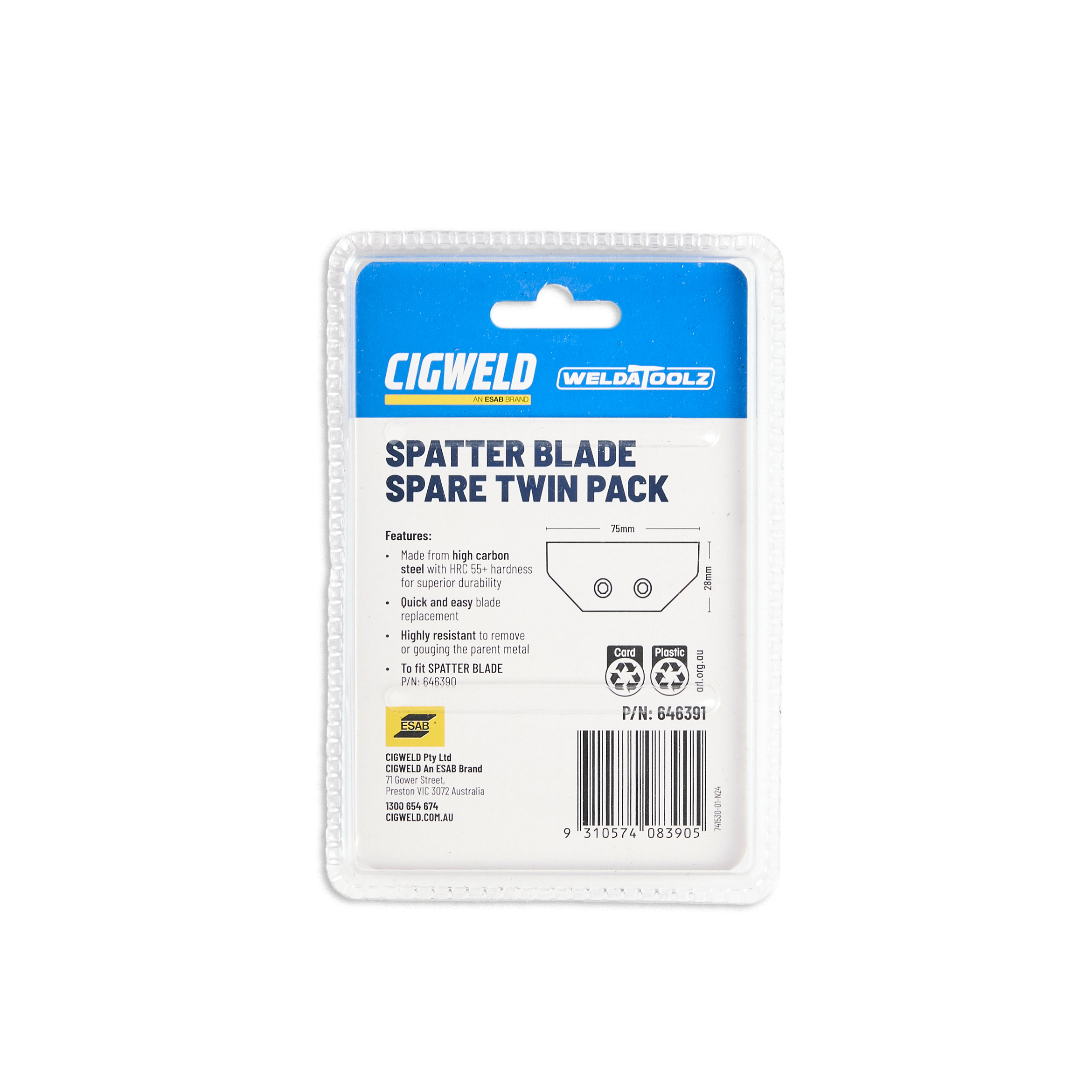 Cigweld Spatter Blade Spare Twin Pack 646391 | Electroweld — image 6