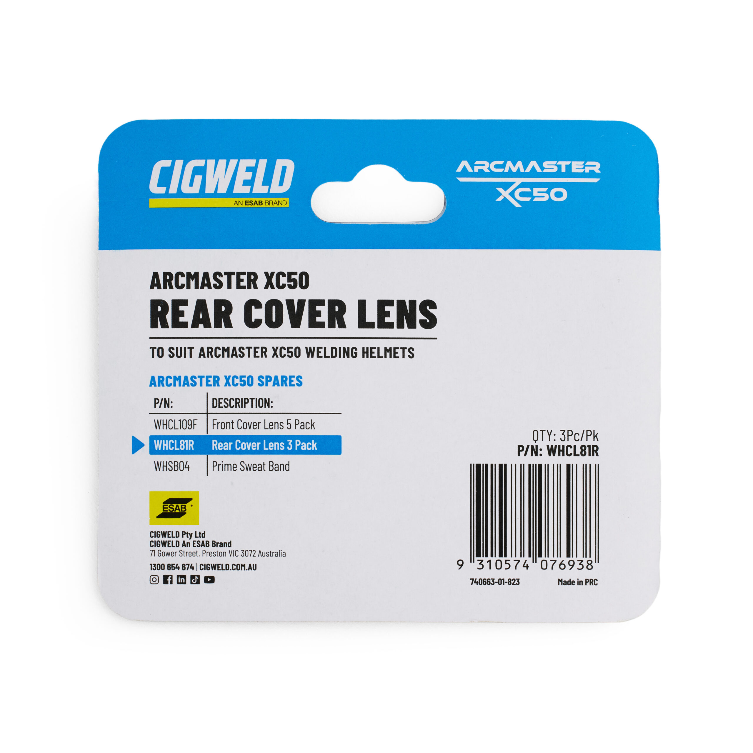 Cigweld Arcmaster XC50 Rear Cover Lens 3Pc/Pk WHCL81R — image 4