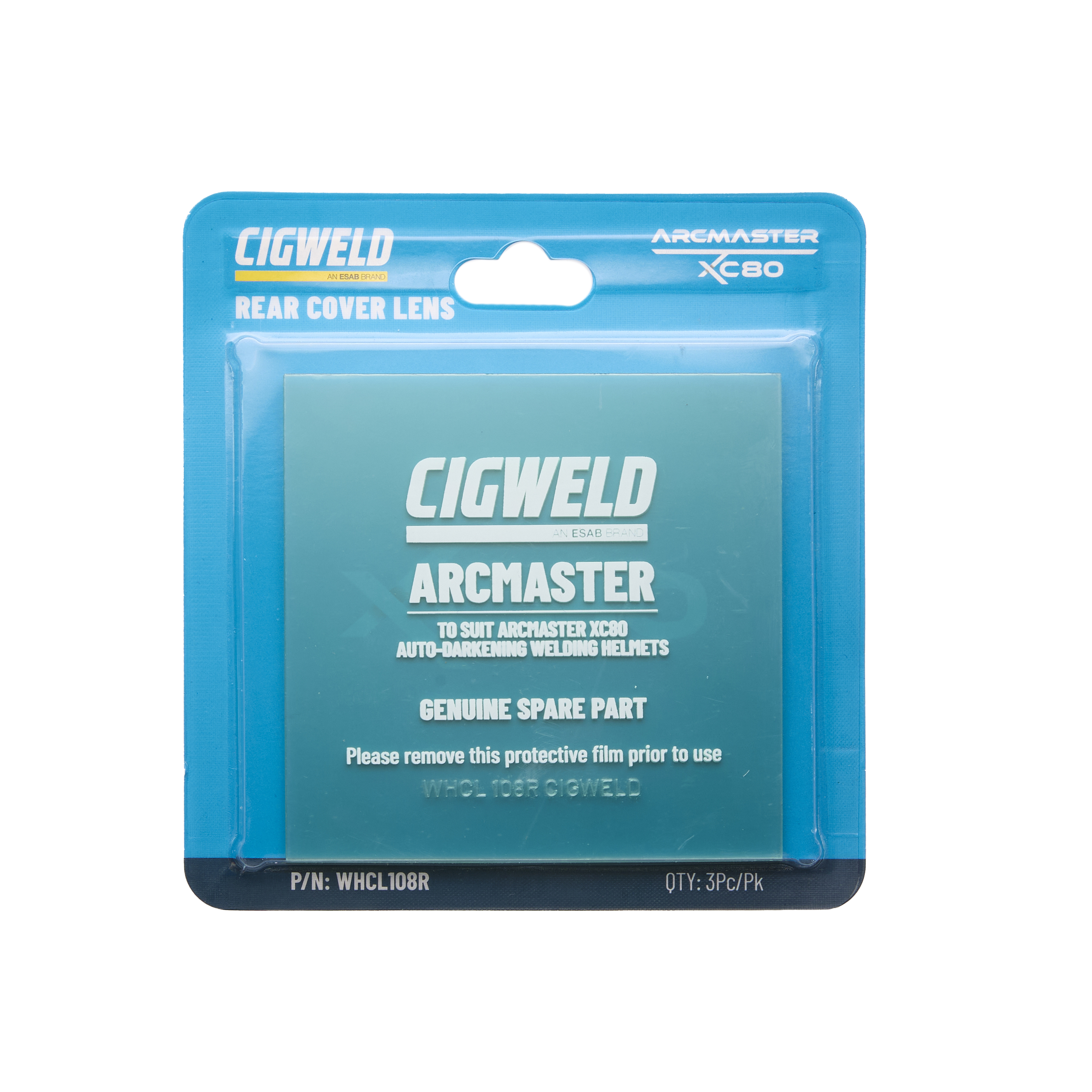 Cigweld Arcmaster XC80 Rear Cover Lens - Clear 3pc/pk WHCL108R
