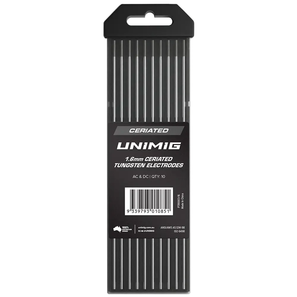 UNIMIG Ceriated Tig Tungsten Electrodes Grey - 1.6MM