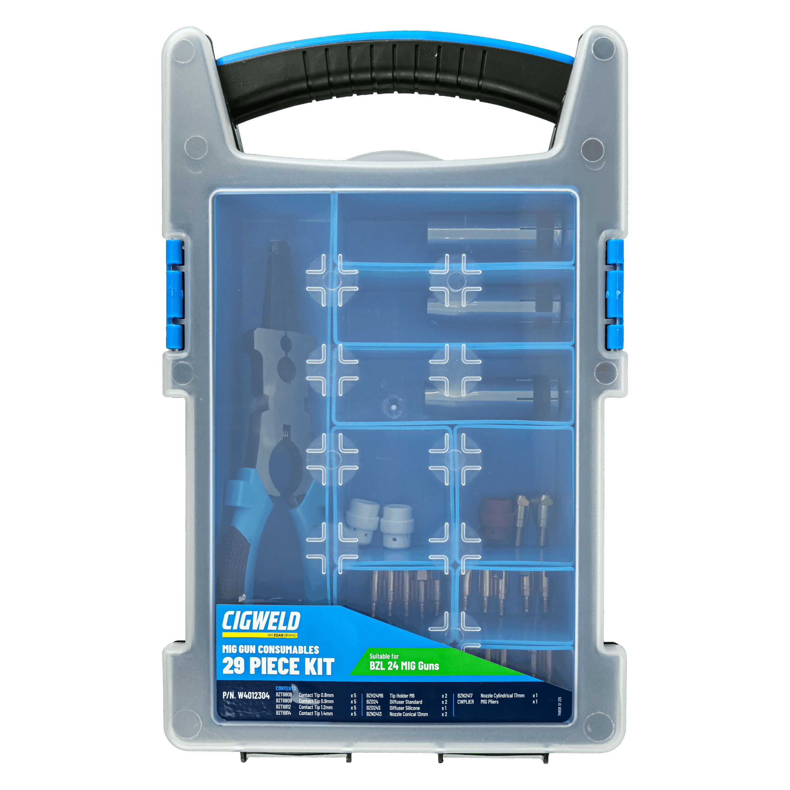 Cigweld MIG Front End BZL 24 Consumables Kit - 29 Piece Kit — image 10